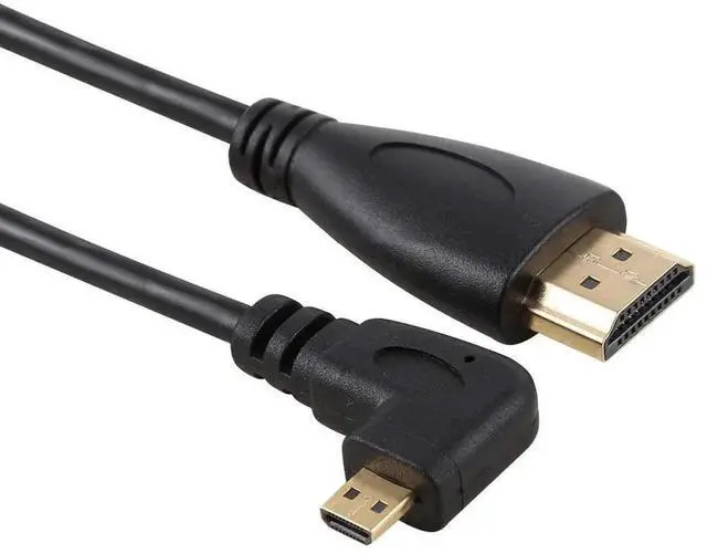 Alt view image 6 of 7 - 90 Degree Right Angle Coiled Micro HDMI to HDMI Male Cable for Phone, Tablet & Camera