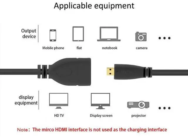 Alt view image 2 of 7 - 10cm 90° Down Angled Micro HDMI Male to HDMI Female Cable, 4K 60Hz for Monitor, Camera & Display