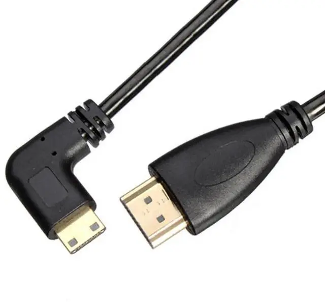 Alt view image 7 of 7 - 1.2m 90° Left Angle Coiled Mini HDMI to HDMI Male Stretch Cable