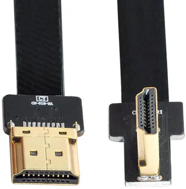 Alt view image 3 of 7 - 0.2M 90° Right Angled FPC Flat HDMI Type A Male to Male Cable for FPV Multicopter Aerial Photography