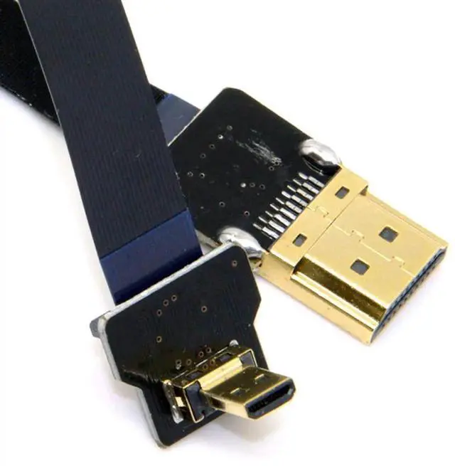 Alt view image 5 of 7 - 20cm 90° Up Angled FPC Flat Micro HDMI Cable for FPV, Multicopter, Aerial Photography, HDTV and Display