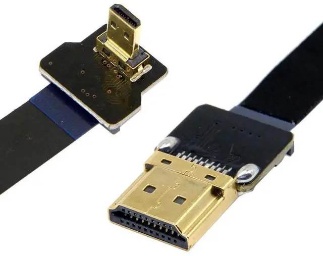 Alt view image 6 of 7 - 20cm 90° Up Angled FPC Flat Micro HDMI Cable for FPV, Multicopter, Aerial Photography, HDTV and Display