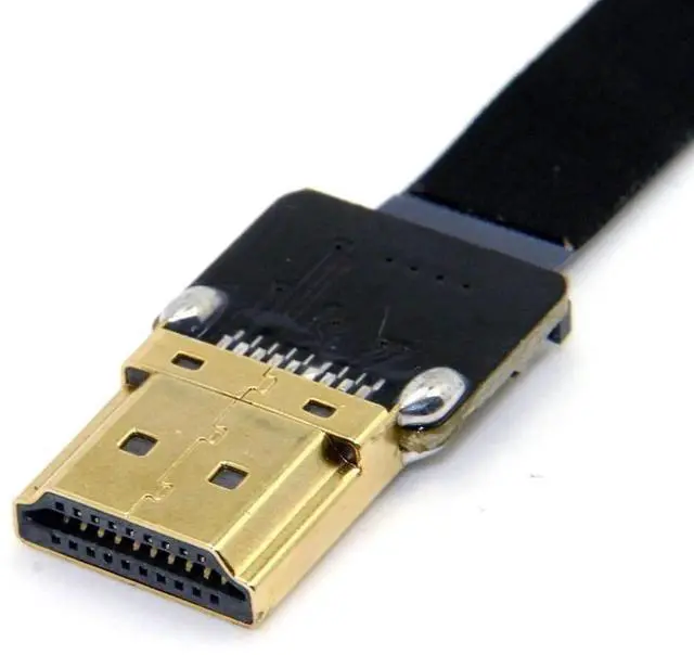 Alt view image 7 of 7 - 20cm 90° Up Angled FPC Flat Micro HDMI Cable for FPV, Multicopter, Aerial Photography, HDTV and Display