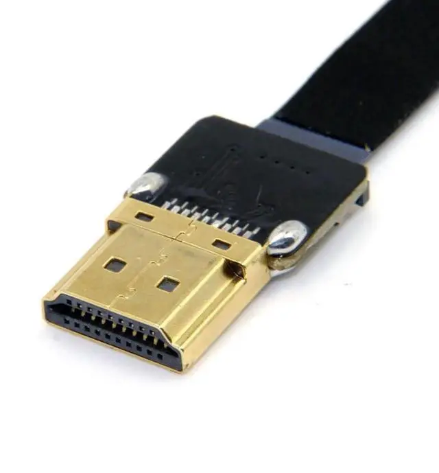 Alt view image 6 of 6 - 0.5M 90° Down Angled FPC Flat Micro HDMI to HDMI Male Cable, 1080P for FPV Devices