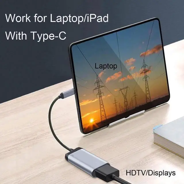 Alt view image 2 of 7 - USB-C to HDMI Adapter Cable, 4K@60Hz 1080P, Type C Male to HDMI Female Converter for Phone, Tablet & Laptop