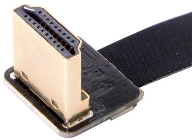 Alt view image 4 of 7 - 0.5M 90° Down Angled FPC Flat HDMI Male to Female Extension Cable for Camera, HDTV, Multicopter & Aerial Photography