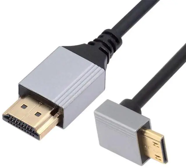 Main image of 50cm 90° Up Angled Ultra Thin Mini HDMI 2.1 Cable, Type-A to Type-C, 8K 4K Flexible Slim Cord for Camera & HDTV