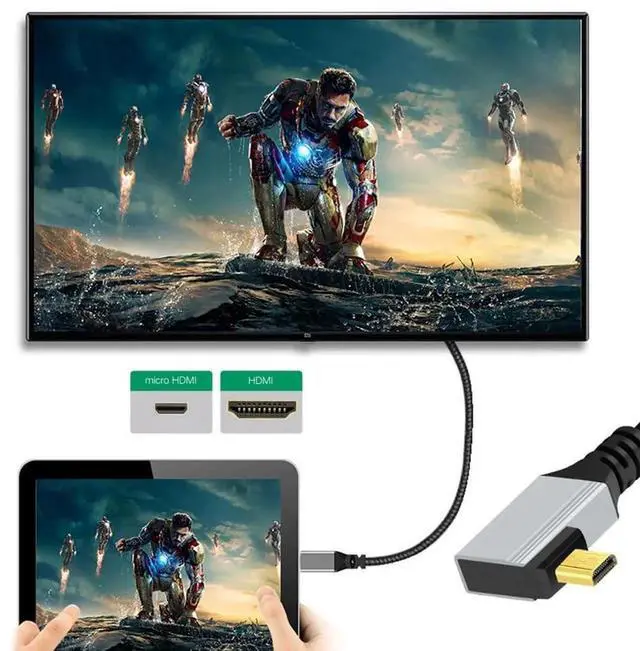 Alt view image 6 of 7 - 50cm 90° Right Angled Ultra Thin Micro HDMI 2.1 Cable, Type-A to Type-D, 8K 4K Super Flexible Cord for Camera & HDTV