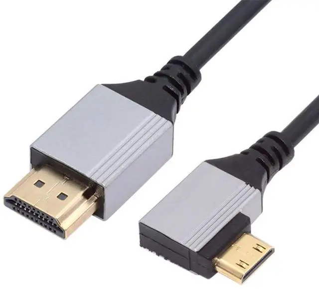 Main image of 50cm 90° Right Angled Ultra Thin Mini HDMI 2.1 Cable, Type-A to Type-C, 8K 4K Flexible Slim Cord for Camera & HDTV
