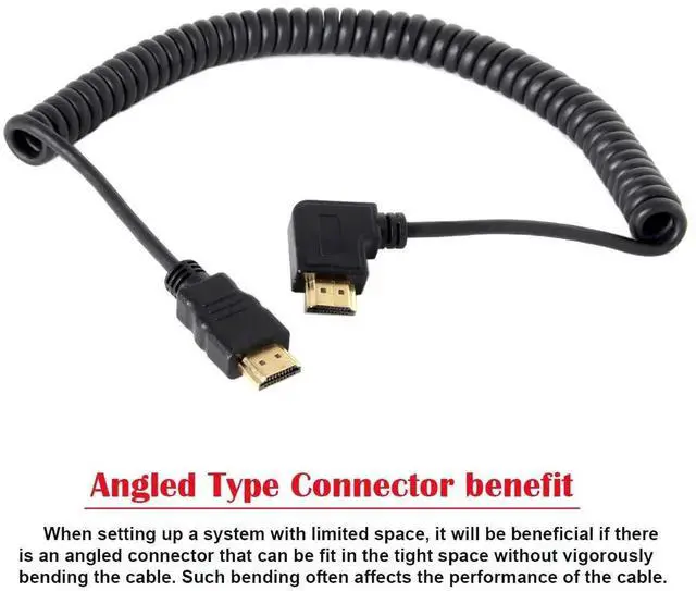 Alt view image 7 of 7 - 1.2M 90° Right Angled HDMI 1.4 Extension Cable, 4K@60Hz Flexible HDMI to HDMI Cord