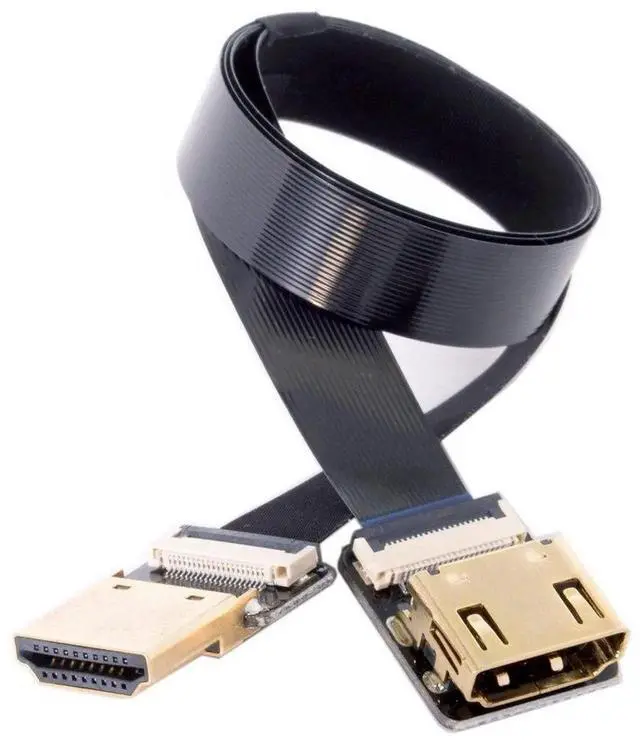 Alt view image 2 of 7 - 0.5M FPC Flat HDMI Male to Female Extension Cable for Camera, HDTV, Multicopter & Aerial Photography