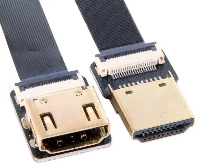 Alt view image 4 of 7 - 0.5M FPC Flat HDMI Male to Female Extension Cable for Camera, HDTV, Multicopter & Aerial Photography