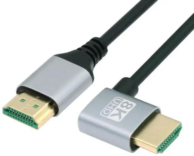 Alt view image 7 of 7 - 1.0M 90° Left Angled HDMI 2.1 Cable, Male to Male, 8K@60Hz 4K@120Hz 48Gbps Gold-Plated Cord for TV, Monitor & Computer