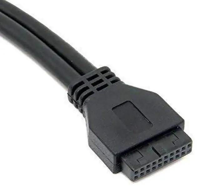 Alt view image 2 of 4 - USB 3.0 Dual A Female Cable with Screw Mount, 20Pin to Motherboard Header Cord, Black