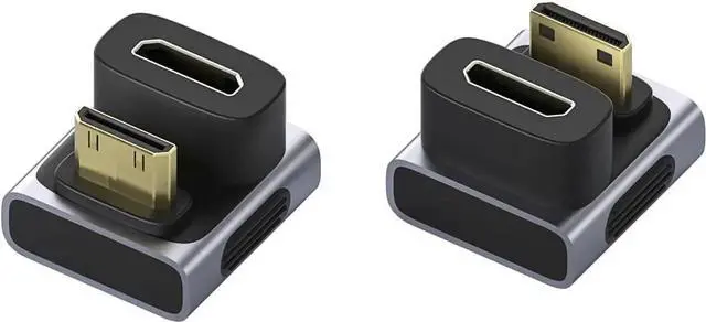 Main image of 2 Pack U-Shaped 180 Degree Mini HDMI Male to Female Adapter, 8K@60Hz 4K@240Hz Angled Extension Connector for Portable Monitor