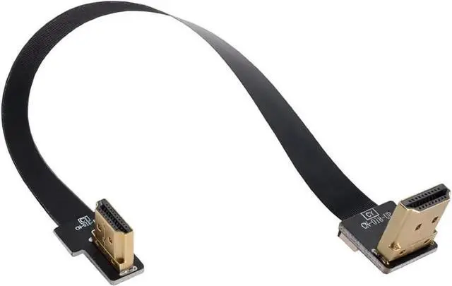 Alt view image 4 of 6 - 50CM Dual 90° Angled HDMI FPC Flat Cable, Up & Right Angle Type A Male to Male Cord for FPV, HDTV, Multicopter & Aerial Photography