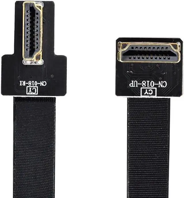 Alt view image 5 of 6 - 50CM Dual 90° Angled HDMI FPC Flat Cable, Up & Right Angle Type A Male to Male Cord for FPV, HDTV, Multicopter & Aerial Photography