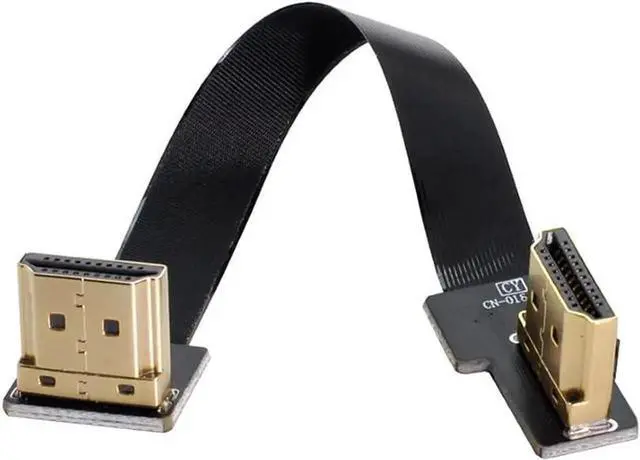 Alt view image 5 of 6 - 20CM Dual 90° Angled HDMI FPC Flat Cable, Up & Right Angle Type A Male to Male for FPV, HDTV, Multicopter & Aerial Photography