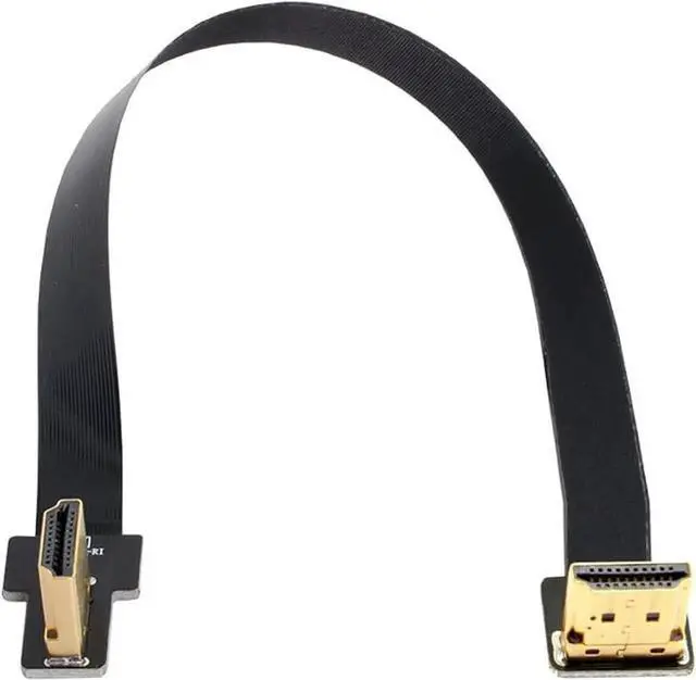 Alt view image 3 of 6 - 20CM Dual 90° Angled HDMI FPC Flat Cable, Up & Right Angle Type A Male to Male for FPV, HDTV, Multicopter & Aerial Photography