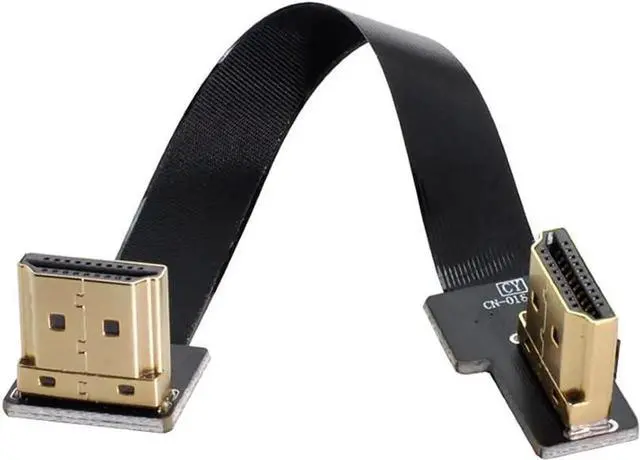 Alt view image 5 of 6 - 80CM Dual 90° Angled HDMI FPC Flat Cable, Up & Right Angle Type A Male to Male for FPV, HDTV, Multicopter & Aerial Photography