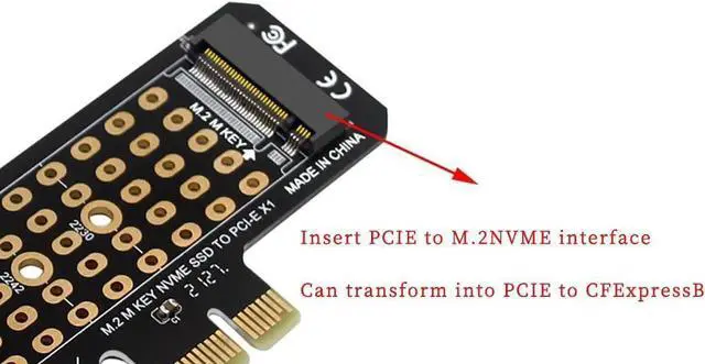 Alt view image 2 of 7 - PH418B CFexpress Type-B to M.2 M-Key NVMe Adapter Card, PCIe 4.0 X2, for Camera Card Testing & Data Transfer