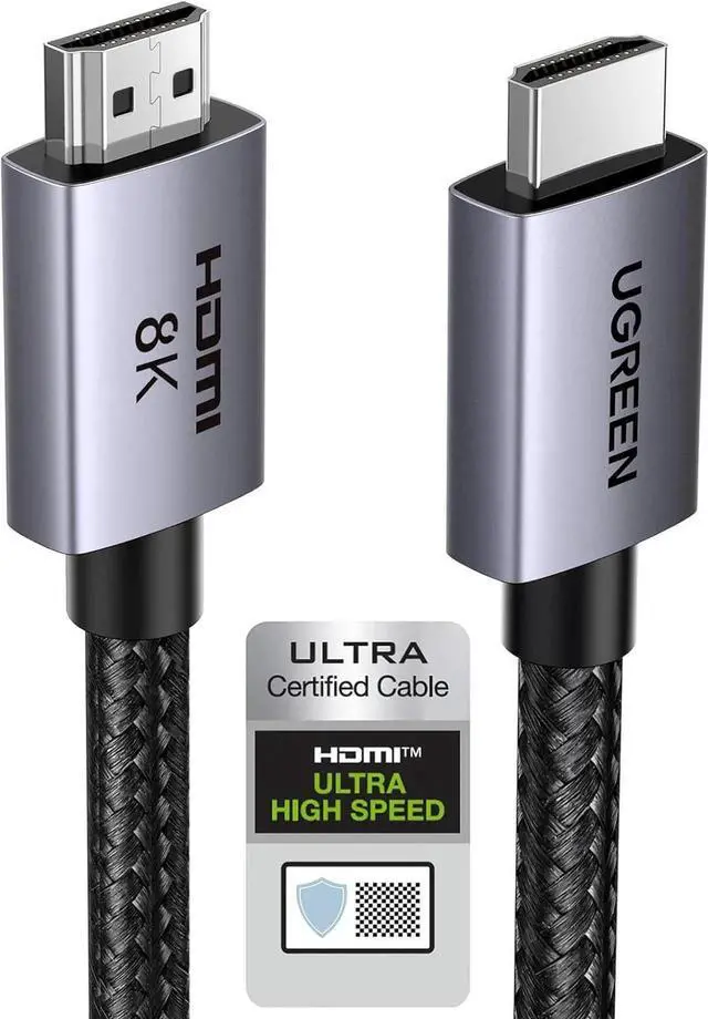 Main image of UGREEN 8K HDMI 2.1 Cable 3.3FT, 48Gbps Certified Ultra High Speed HDMI Cord with Aluminum Shell, 8K@60Hz 4K@240Hz, HDCP 2.2/2.3 eARC HDR 10 Dolby for PS5, Blu-ray, TV, Switch 2, Mac mini