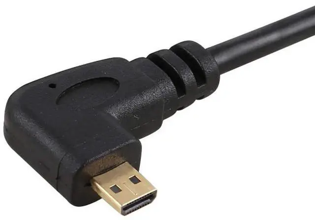 Alt view image 2 of 6 - 90 Degree Left Angled Micro HDMI to HDMI Cable, Stretch Spring Design, Black HD Cord for Phone, Tablet and Camera