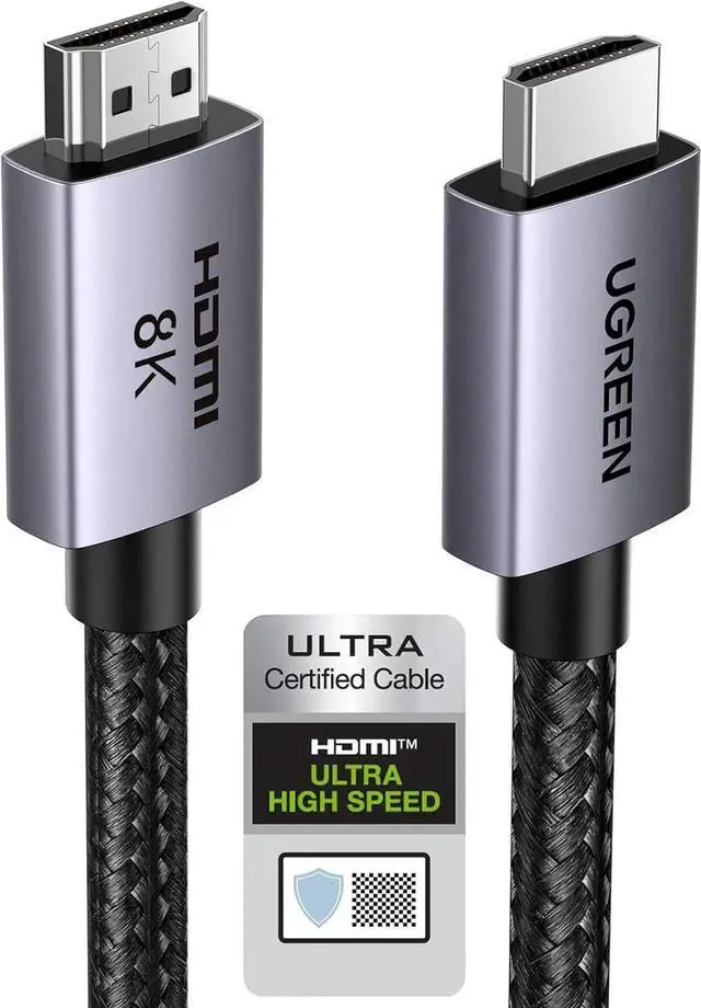 Main image of UGREEN 8K HDMI 2.1 Cable 10FT, 48Gbps Certified Ultra High Speed Cable with Aluminum Shell, 8K@60Hz 4K@240Hz, HDCP 2.2/2.3 eARC HDR 10 Dolby for PS5, Blu-ray, Roku TV, Switch 2, Mac mini