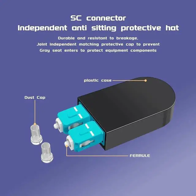 Alt view image 7 of 7 - 2 Pack SC/UPC Fiber Loopback Adapter, OM3 Multimode 50/125m Duplex Fiber Optic Loopback Cable for Network Testing
