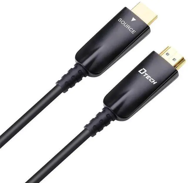 Alt view image 2 of 6 - DTech 10m (32FT) Fiber Optic HDMI Cable, 4K@60Hz High Speed Cord with 3D ARC HDCP CEC, Black Long Cable for Computer, Monitor, TV and Projector