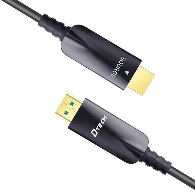 Alt view image 5 of 6 - DTech 100m/328FT Fiber Optic HDMI Cable, 4K@60Hz 18Gbps High Speed Cord, 3D HDCP CEC Black Cable for TV, Projector and Home Theater