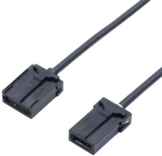 Main image of 1M Car HDMI E-Type 19P Male to A-Type 19P Female Cable, HDMI 1.4 30AWG 4K Anti-Vibration Cord with ABS Housing