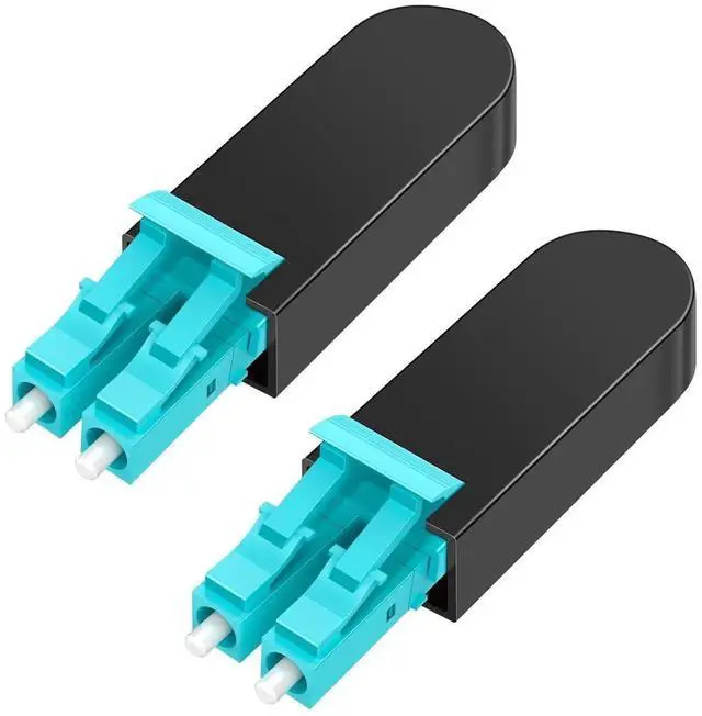 Main image of 2 Pack LC/UPC OM3 Multimode Fiber Loopback Cable, 50/125m Duplex Loopback Tester for Fiber Network Testing