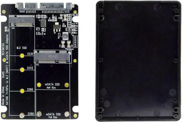 Main image of 2-in-1 M.2 B-Key & mSATA SSD to SATA 3.0 Adapter Enclosure, Dual Function Converter Case