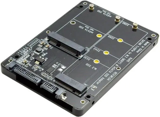 Alt view image 3 of 7 - 2-in-1 M.2 B-Key & mSATA SSD to SATA 3.0 Adapter Enclosure, Dual Function Converter Case