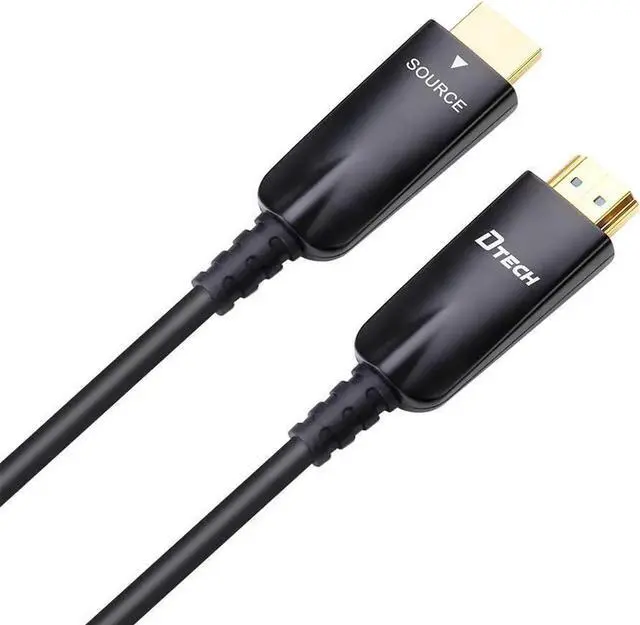 Alt view image 3 of 6 - DTech 25FT Fiber Optic HDMI Cable, 4K@60Hz High Speed Cord with 3D ARC HDCP CEC, Black for Computer, Monitor, TV and Projector