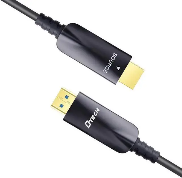 Alt view image 2 of 6 - DTech 25FT Fiber Optic HDMI Cable, 4K@60Hz High Speed Cord with 3D ARC HDCP CEC, Black for Computer, Monitor, TV and Projector