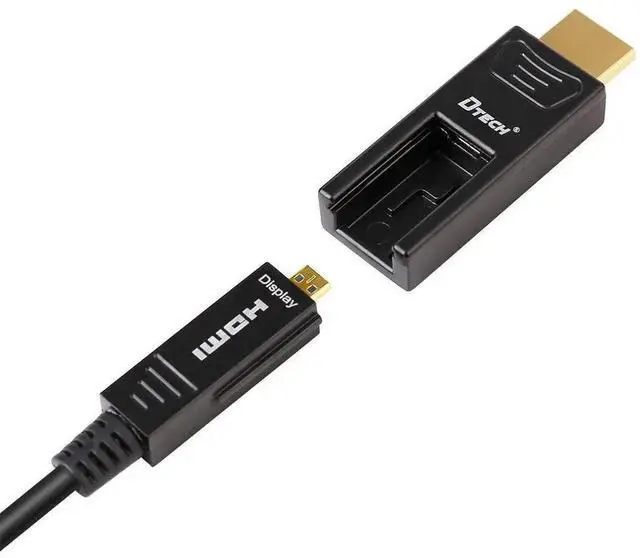 Alt view image 6 of 6 - DTech 75ft/23m Fiber Optic HDMI Cable, 18Gbps 4K@60Hz 4:4:4 Chroma, Micro HDMI to Standard HDMI, Black for UHD TV, Projector, Computer & Monitor