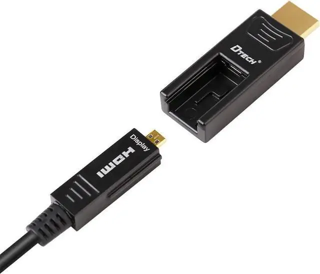 Alt view image 5 of 6 - DTech 100FT Fiber Optic HDMI Cable, 18Gbps 4K@60Hz 4:4:4 Chroma, Removable Micro HDMI to Standard HDMI Cord for TV, Projector, Computer & Monitor
