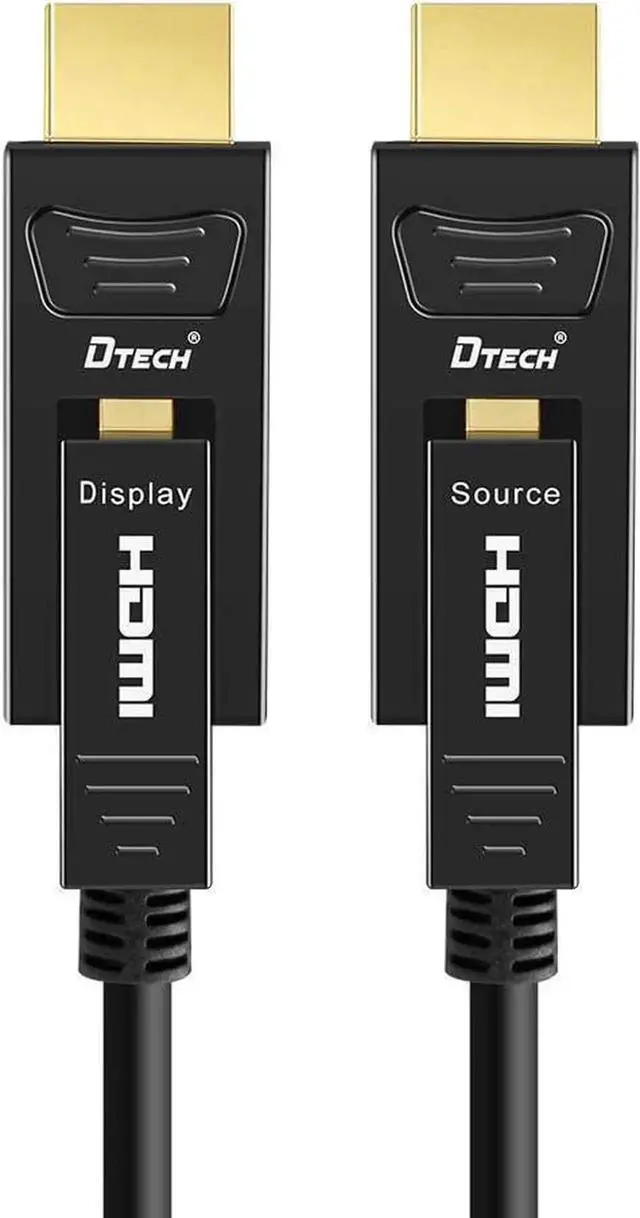 Alt view image 3 of 6 - DTech 100FT Fiber Optic HDMI Cable, 18Gbps 4K@60Hz 4:4:4 Chroma, Removable Micro HDMI to Standard HDMI Cord for TV, Projector, Computer & Monitor