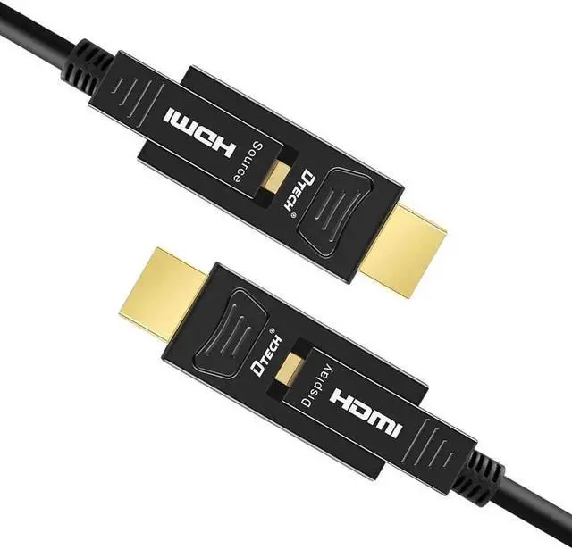 Alt view image 5 of 7 - DTech 32ft/10m Fiber Optic HDMI Cable, 18Gbps 4K@60Hz YUV 4:4:4, Micro to Standard Dual HDMI Connectors for TV, Projector, Computer, Monitor