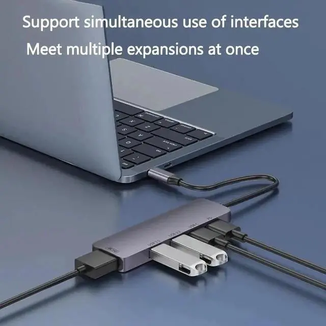 Alt view image 4 of 7 - 5-in-1 10Gbps USB C Multiport Hub, 2×USB-A 3.2 Gen2 + USB-C 3.2 Gen2, 4K@60Hz HDMI & 140W PD Pass Through Charging Dock Compatible with MacBook, Laptops, Keyboard & Mouse