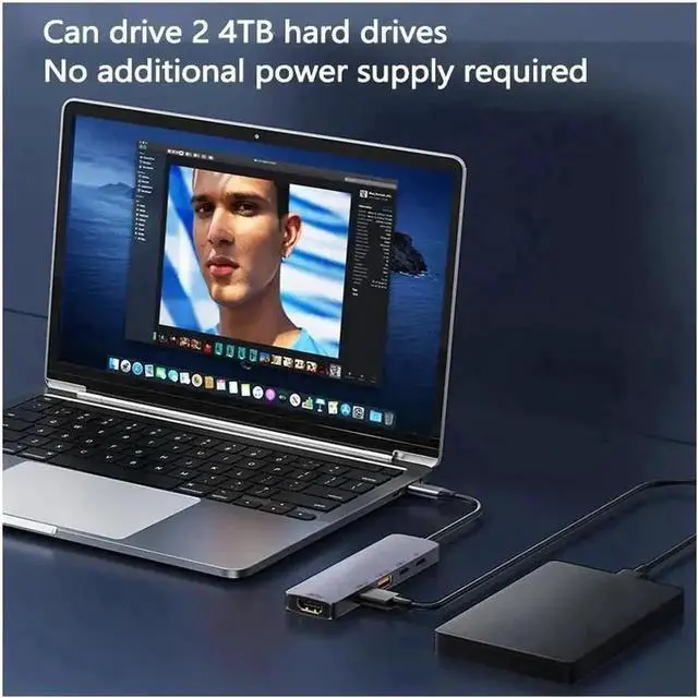 Alt view image 6 of 7 - 5-in-1 USB C 3.2 Gen2 Hub | 10Gbps USB-A/C,4K@60Hz HDMI,140W PD Aluminum Adapter for Surface,Chromebook,iMac,PS4,Xbox,PC
