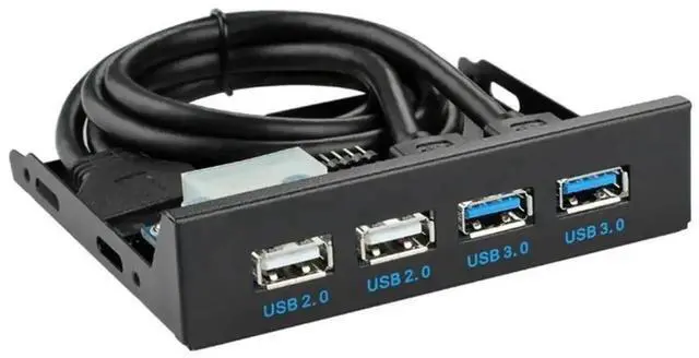 Main image of 3.5" Floppy Bay Front Panel Hub | 2×USB2.0 + 2×SuperSpeed USB3.0 with 20Pin Internal Header Cable, Compatible with Windows 10 Desktop PC
