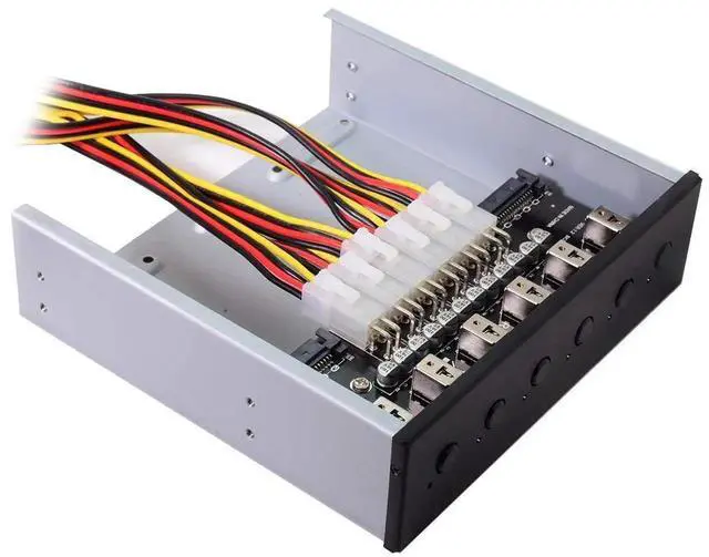Alt view image 2 of 7 - 6-Way HDD SSD Intelligent Power Control Switch, 5.25-inch Optical Drive Bay Installed Hard Disk Power Management System