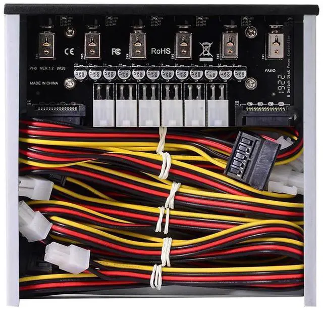 Alt view image 7 of 7 - 6-Way HDD SSD Intelligent Power Control Switch, 5.25-inch Optical Drive Bay Installed Hard Disk Power Management System