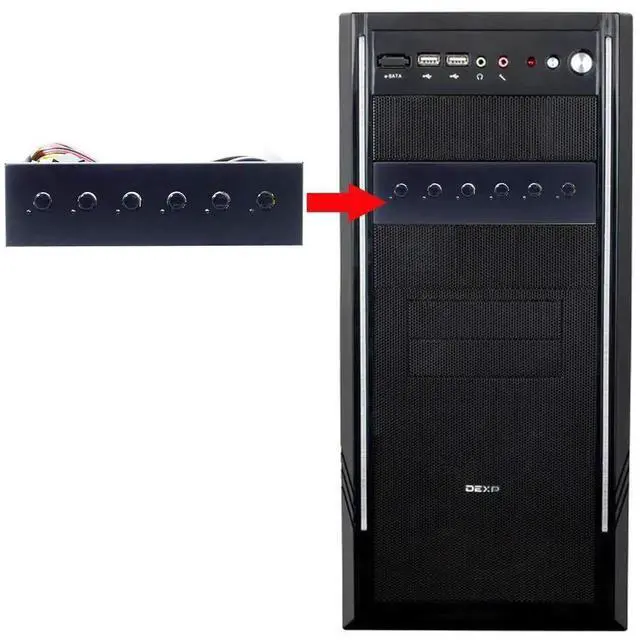 Alt view image 5 of 7 - 6-Way HDD SSD Intelligent Power Control Switch, 5.25-inch Optical Drive Bay Installed Hard Disk Power Management System