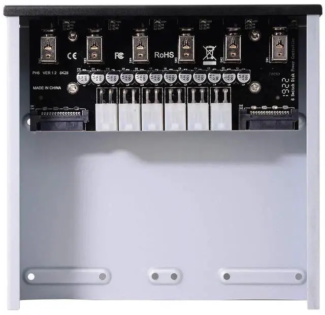 Alt view image 6 of 7 - 6-Way HDD SSD Intelligent Power Control Switch, 5.25-inch Optical Drive Bay Installed Hard Disk Power Management System