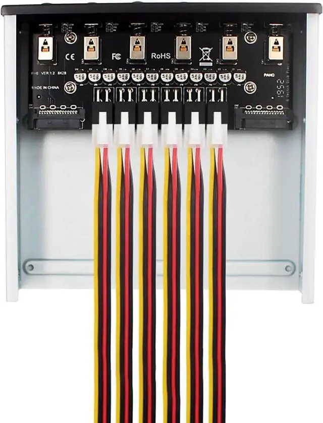 Alt view image 2 of 6 - PH6 5.25 Inch Bay 6-Port SATA 15Pin HDD Power Control Switch, Desktop Front Panel Hard Drive Power Management Controller
