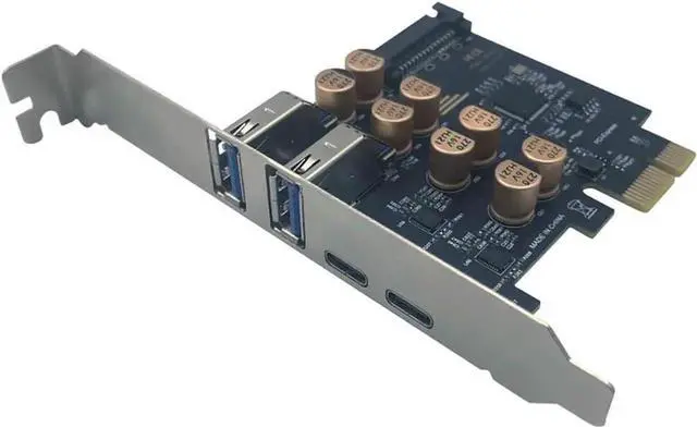 Main image of PCIe X1 4-Port USB3.0+Type-C Expansion Card, D720201 Chip 5Gbps PCI Express Adapter with SATA Auxiliary Power